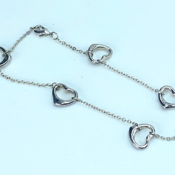 Elsa Peretti® Open Heart Bracelet Tiffany sterling bracelet  7.5" JR9158 - Picture 5 of 7